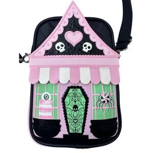 Bath & Body Works Haunted House Coffin Crossbody Bag Pink Skulls Goth Whimsigoth